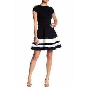 LOVE…Ady A line short sleeve dark green with white stripes dress size XL